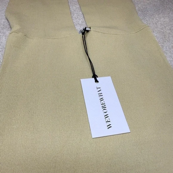 NWT WeWoreWhat Viscose Nylon Halter Neck Midi Dress in Tan Size S - Picture 6 of 11